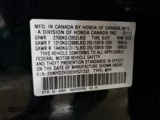 2013 Acura MDX Tech Pkg with VIN 2HNYD2H3XDH521532, listed as a Copart auction lot 50227025 with 147,227 mi miles and Salvage Title. Bid and sale history available at carsss.com. Image 14.