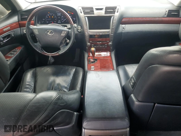 2009 Lexus LS 460 with VIN JTHBL46F895085638, listed as a Copart auction lot 60497755 with 165,748 mi miles and Salvage title. Bid and sale history available at DreamBid. Image 8.