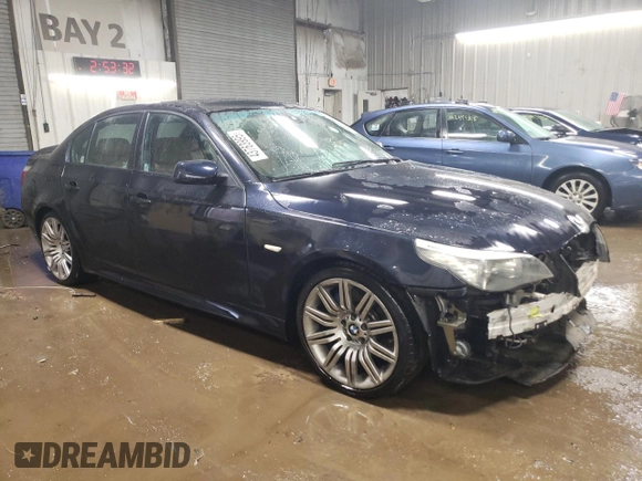 2008 BMW 5 Series 550i with VIN WBANW53598CT53367, listed as a Copart auction lot 43763995 with 178,034 mi miles and Salvage Title. Bid and sale history available at carsss.com. Image 4.