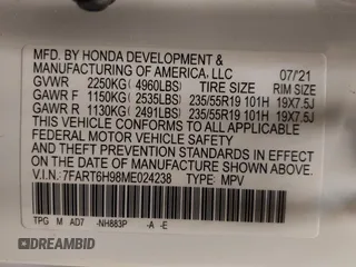 2021 Honda CR-V Touring with VIN 7FART6H98ME024238, listed as a IAAI auction lot 42341911 with 50,757 mi miles and . Bid and sale history available at DreamBid. Image 9.