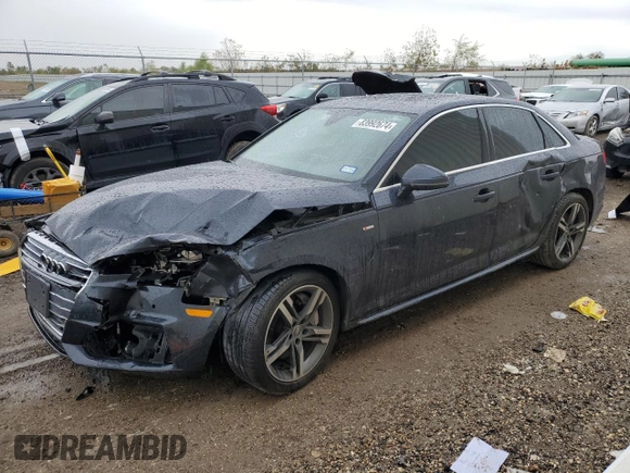 2017 Audi A4 Premium Plus with VIN WAULNAF47HN041641, listed as a Copart auction lot 83992674 with 0 mi miles and Salvage Title. Bid and sale history available at carsss.com. Image 1.