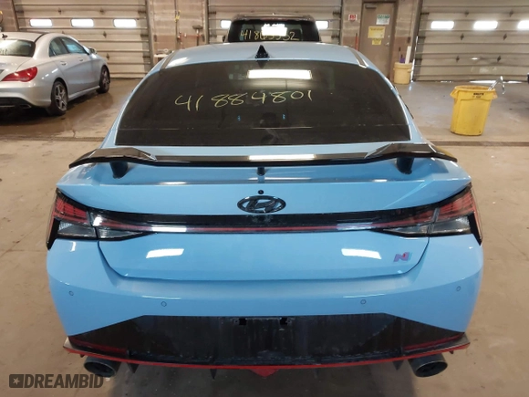2022 Hyundai Elantra N with VIN KMHLW4AK9NU003302, listed as a IAAI auction lot 41884801 with 39,415 mi miles. Bid and sale history available at carsss.com. Image 16.