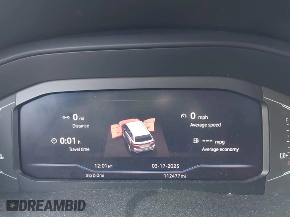 2019 Volkswagen Atlas SEL with VIN 1V2MR2CA9KC608025, listed as a IAAI auction lot 41866519 with 112,477 mi miles and . Bid and sale history available at DreamBid. Image 7.