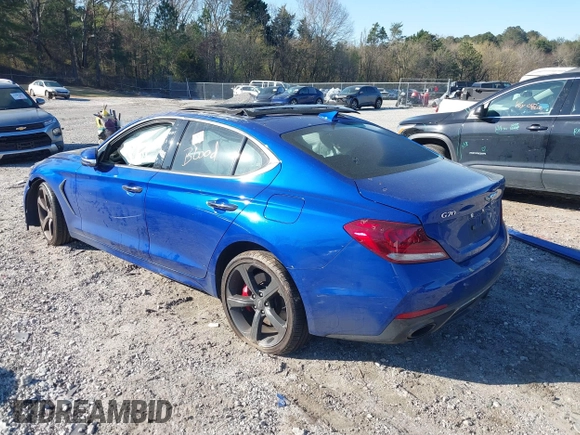 2019 Genesis G70 Advanced with VIN KMTG34LE7KU027701, listed as a IAAI auction lot 41884492 with 60,795 mi miles and . Bid and sale history available at DreamBid. Image 3.