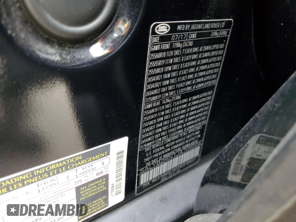 2018 Land Rover Range Rover Velar S with VIN SALYB2RN1JA709564, listed as a Copart auction lot 56070665 with 44,580 mi miles and Salvage Title. Bid and sale history available at DreamBid. Image 13.