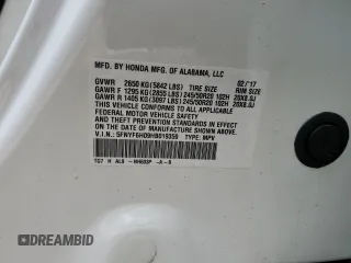 2017 Honda Pilot Elite with VIN 5FNYF6H09HB019359, listed as a Copart auction lot 49172175 with 25,167 mi miles and Salvage Title. Bid and sale history available at DreamBid. Image 13.