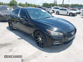2015 Infiniti Q50 Premium with VIN JN1BV7AR8FM391645, listed as a IAAI auction lot 42158770 with 54,490 mi miles. Bid and sale history available at carsss.com. Image 1.
