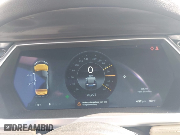 2013 Tesla Model S with VIN 5YJSA1CN8DFP07177, listed as a IAAI auction lot 42127797 with 75,227 mi miles and . Bid and sale history available at DreamBid. Image 7.