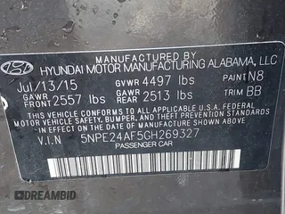 2016 Hyundai Sonata SE z VIN 5NPE24AF5GH269327, wystawiony jako IAAI lot #41810855 z przebiegiem 120 379 mil mil oraz . Historia ofert i sprzedaży dostępna na DreamBid. Obrazek 9.