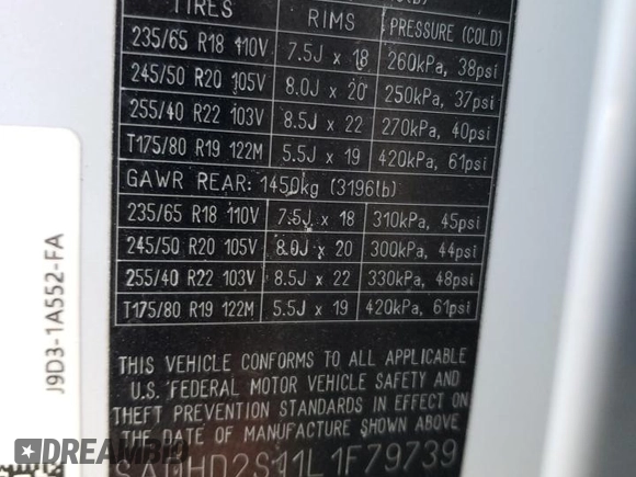 2020 Jaguar I-Pace HSE z VIN SADHD2S11L1F79739, wystawiony jako Copart lot #65553233 z przebiegiem 12 710 mil mil oraz . Historia ofert i sprzedaży dostępna na DreamBid. Obrazek 13.