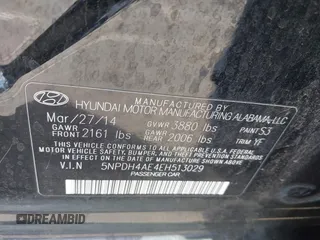 2014 Hyundai Elantra SE with VIN 5NPDH4AE4EH513029, listed as a IAAI auction lot 41997586 with 108,271 mi miles and . Bid and sale history available at DreamBid. Image 9.