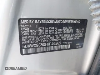 2015 BMW X3 xDrive28i z VIN 5UXWX9C50F0D49865, wystawiony jako IAAI lot #41212472 z przebiegiem 66 023 mil mil oraz . Historia ofert i sprzedaży dostępna na DreamBid. Obrazek 9.