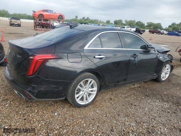 2020 Cadillac CT4 Luxury with VIN 1G6DA5RK0L0154148, listed as a Copart auction lot 64566454 with 27,834 mi miles and Salvage Title. Bid and sale history available at carsss.com. Image 3.