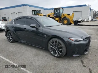2023 Lexus IS 350 F Sport with VIN JTHGZ1B21P5069896, listed as a Copart auction lot 50947125 with 13,980 mi miles and Salvage title. Bid and sale history available at DreamBid. Image 4.