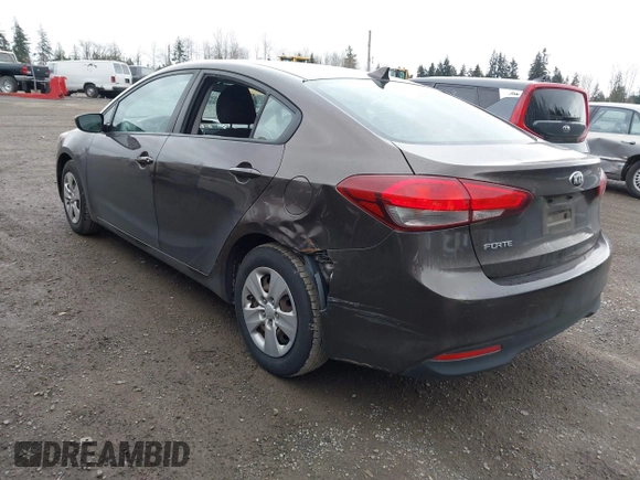 2017 Kia Forte LX with VIN 3KPFK4A74HE018334, listed as a IAAI auction lot 41867916 with 91,671 mi miles. Bid and sale history available at carsss.com. Image 3.