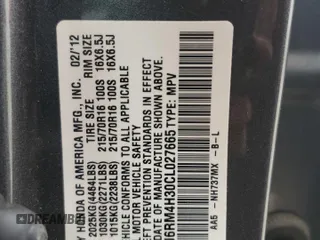 2012 Honda CR-V LX с VIN 5J6RM4H30CL027665, выставлен на аукционе Copart как лот 55382575 с пробегом 96 167 миль миль и На запчасти • Non repairable. История ставок и продаж доступна на DreamBid. Изображение 14.