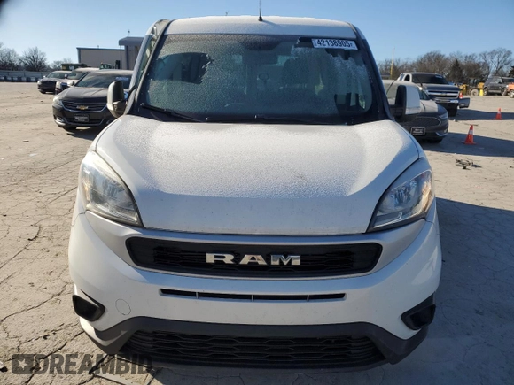 2019 Ram ProMaster City Cargo Tradesman SLT with VIN ZFBHRFBB7K6M23591, listed as a Copart auction lot 42138905 with 186,133 mi miles and Salvage title. Bid and sale history available at DreamBid. Image 5.