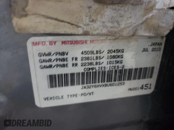 2011 Mitsubishi Lancer with VIN JA32Y6HVXBU601253, listed as a Copart auction lot 79090934 with 147,823 mi miles and Salvage Title. Bid and sale history available at DreamBid. Image 13.