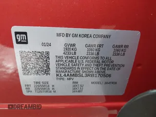 2024 Buick Encore GX Preferred z VIN KL4AMBSL3RB170506, wystawiony jako IAAI lot #41906083 z przebiegiem 2 147 mil mil oraz . Historia ofert i sprzedaży dostępna na DreamBid. Obrazek 9.
