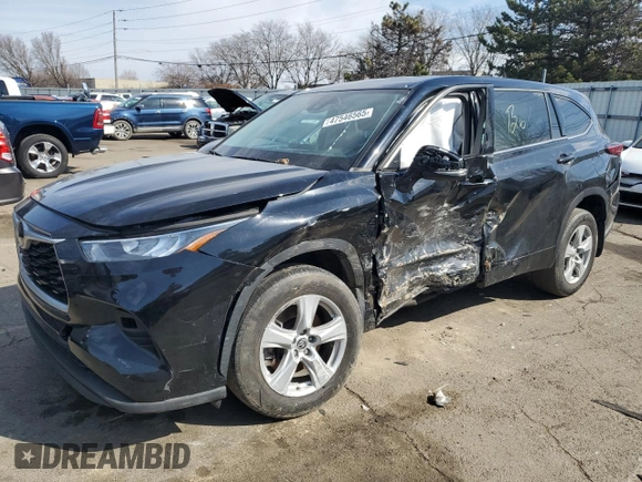 2020 Toyota Highlander LE with VIN 5TDZZRAH6LS503801, listed as a Copart auction lot 47546565 with 86,379 mi miles and Salvage title. Bid and sale history available at DreamBid. Image 1.