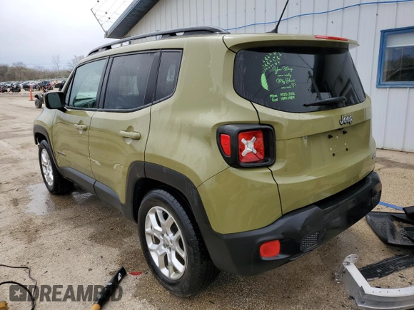 2015 Jeep Renegade Latitude with VIN ZACCJABTXFPB82218, listed as a Copart auction lot 51634875 with 185,757 mi miles and Salvage Title. Bid and sale history available at carsss.com. Image 2.