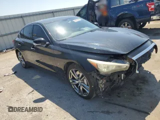 2014 Infiniti Q50 Premium with VIN JN1BV7AR8EM686789, listed as a Copart auction lot 53973905 with 130,695 mi miles and Salvage title. Bid and sale history available at DreamBid. Image 4.