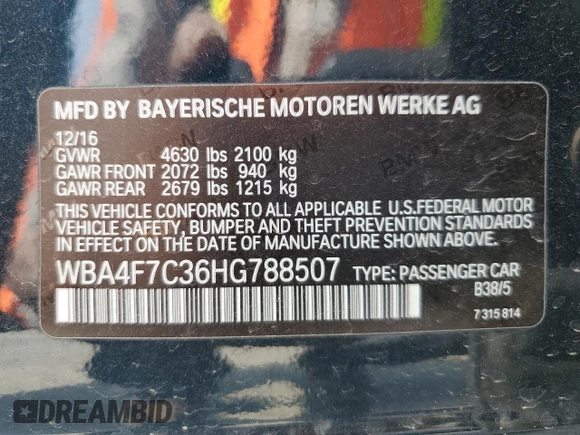 2017 BMW 4 Series 430i z VIN WBA4F7C36HG788507, wystawiony jako Copart lot #51667855 z przebiegiem 128 946 mil mil oraz Szkoda całkowita • Salvage title. Historia ofert i sprzedaży dostępna na DreamBid. Obrazek 13.