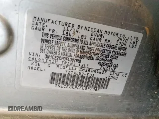 2015 Nissan Note SV with VIN 3N1CE2CP0FL397985, listed as a Copart auction lot 60489685 with 82,060 mi miles and Salvage title. Bid and sale history available at DreamBid. Image 12.