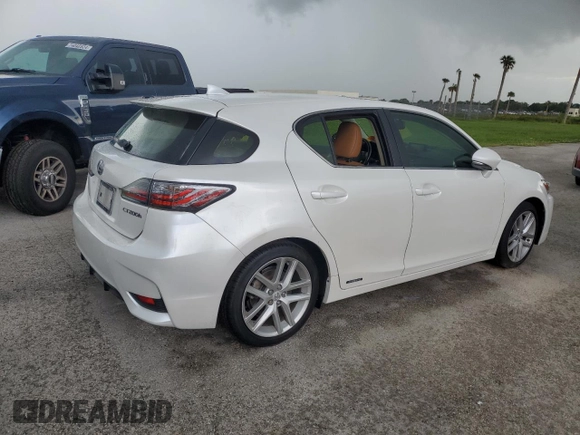 2017 Lexus CT with VIN JTHKD5BH1H2281107, listed as a Copart auction lot 74105824 with 0 mi miles and Salvage Title. Bid and sale history available at carsss.com. Image 3.