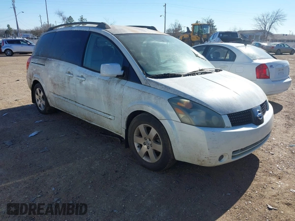2005 Nissan Quest SE with VIN 5N1BV28U65N129959, listed as a IAAI auction lot 41696308 with 157,564 mi miles. Bid and sale history available at carsss.com. Image 1.