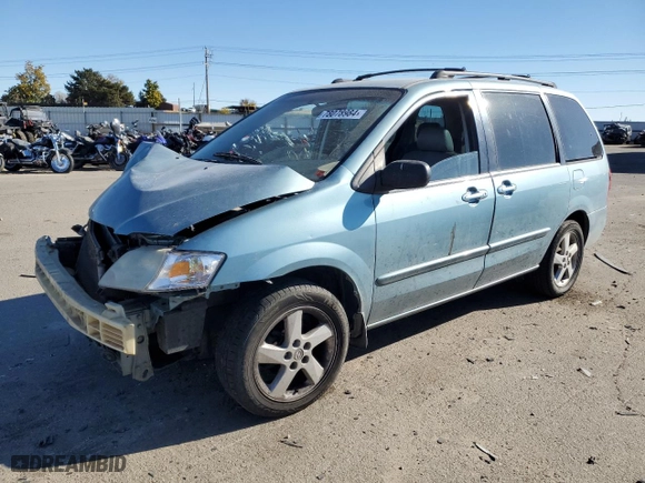2003 Mazda MPV LX with VIN JM3LW28J130360846, listed as a Copart auction lot 78078984 with 0 mi miles and Salvage Title. Bid and sale history available at carsss.com. Image 1.