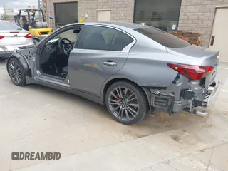 2019 Infiniti Q50 RED SPORT 400 with VIN JN1FV7AP4KM760849, listed as a IAAI auction lot 41774280 with 81,640 mi miles. Bid and sale history available at carsss.com. Image 3.