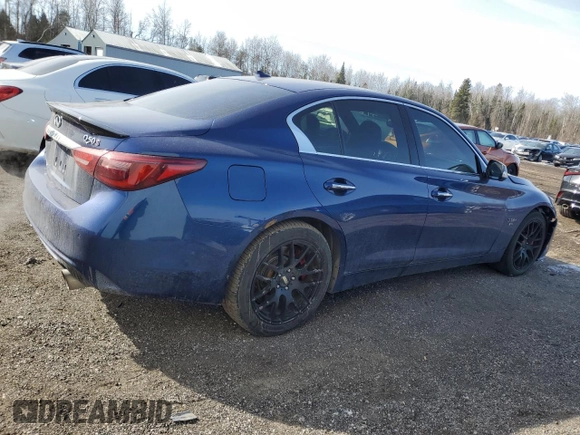 2020 Infiniti Q50 Red Sport 400 with VIN JN1FV7AR6LM660075, listed as a Copart auction lot 48220405 with 56,282 mi miles and Salvage Title. Bid and sale history available at carsss.com. Image 3.