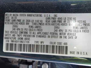 2024 Mazda CX-50 2.5 Turbo with VIN 7MMVABXY1RN237106, listed as a IAAI auction lot 42117311 with 3,135 mi miles and . Bid and sale history available at DreamBid. Image 9.
