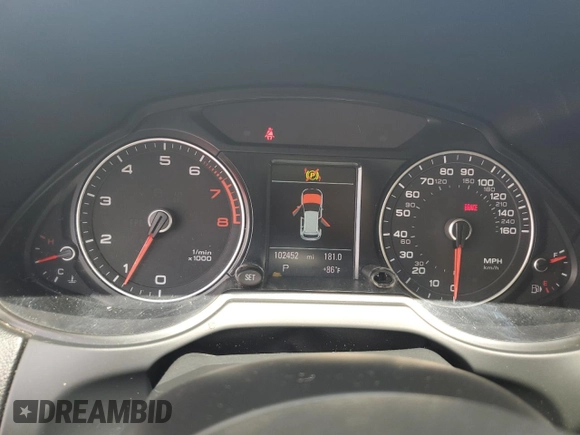 2014 Audi Q5 Premium Plus with VIN WA1LFAFPXEA077217, listed as a Copart auction lot 64427965 with 102,452 mi miles and Salvage title. Bid and sale history available at DreamBid. Image 9.