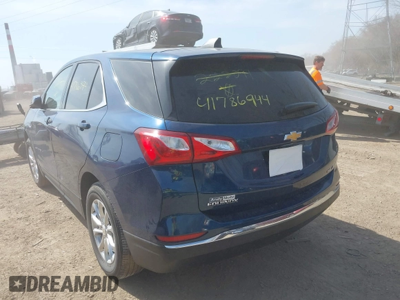 2020 Chevrolet Equinox LT with VIN 2GNAXUEVXL6222091, listed as a IAAI auction lot 41786944 with 43,610 mi miles and . Bid and sale history available at DreamBid. Image 3.