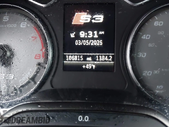 2015 Audi S3 2.0T Prestige with VIN WAUFFGFF3F1062733, listed as a IAAI auction lot 41725140 with 106,815 mi miles. Bid and sale history available at carsss.com. Image 7.