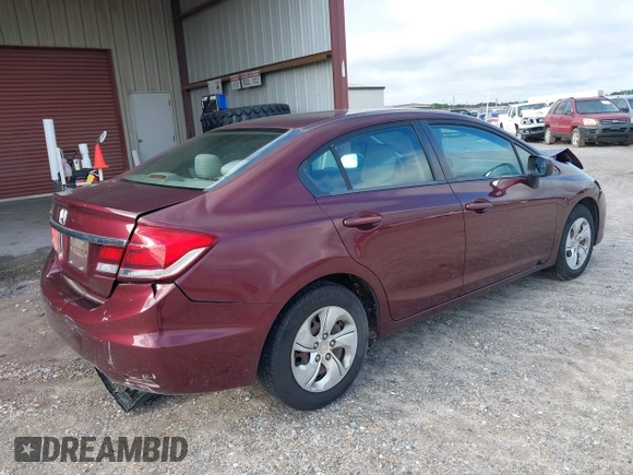 2015 Honda Civic Sedan LX with VIN 19XFB2F52FE059814, listed as a IAAI auction lot 40413705 with 91,506 mi miles. Bid and sale history available at carsss.com. Image 4.