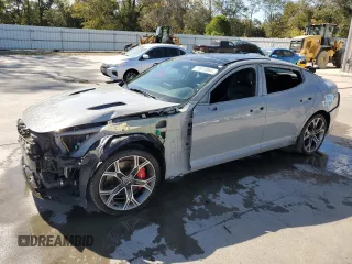 2018 Kia Stinger GT1 with VIN KNAE45LC4J6039277, listed as a Copart auction lot 76970064 with 46,218 mi miles and Salvage Title. Bid and sale history available at carsss.com. Image 1.