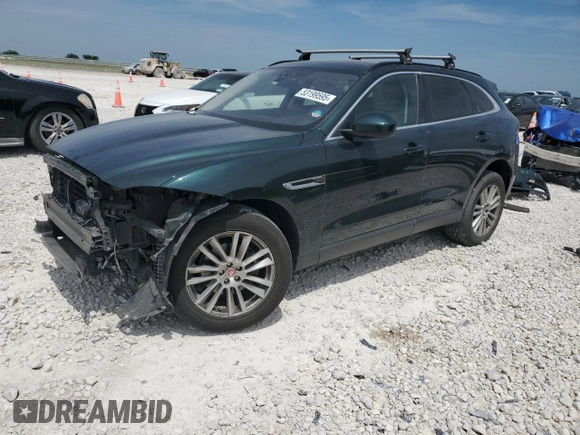 2018 Jaguar F-Pace 25t Prestige with VIN SADCK2FX6JA279736, listed as a Copart auction lot 53199595 with 62,176 mi miles and Salvage title. Bid and sale history available at DreamBid. Image 1.