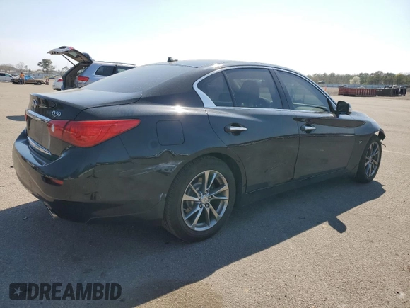 2015 Infiniti Q50 Premium with VIN JN1BV7ARXFM406453, listed as a Copart auction lot 54661515 with 77,298 mi miles and Salvage Title. Bid and sale history available at carsss.com. Image 3.