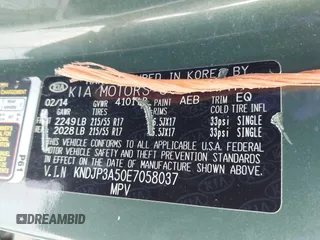 2014 Kia Soul + z VIN KNDJP3A50E7058037, wystawiony jako IAAI lot #42091873 z przebiegiem 113 754 mil mil oraz . Historia ofert i sprzedaży dostępna na DreamBid. Obrazek 9.