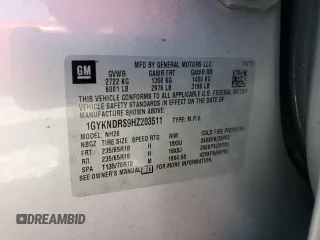 2017 Cadillac XT5 Luxury AWD with VIN 1GYKNDRS9HZ203511, listed as a Copart auction lot 49324465 with 102,529 mi miles and Salvage Title. Bid and sale history available at DreamBid. Image 13.