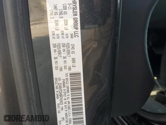 2011 Dodge Grand Caravan R/T with VIN 2D4RN7DG4BR742423, listed as a Copart auction lot 64346604 with 110,544 mi miles and Clean Title. Bid and sale history available at DreamBid. Image 13.