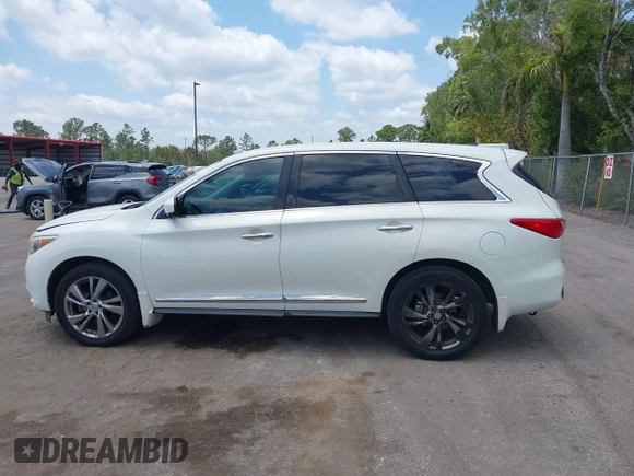 2013 Infiniti JX35 with VIN 5N1AL0MN3DC315618, listed as a IAAI auction lot 42107516 with 178,518 mi miles and . Bid and sale history available at DreamBid. Image 14.