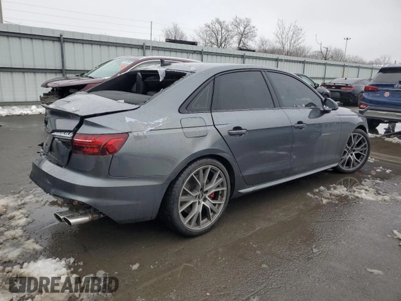 2021 Audi S4 Premium Plus with VIN WAUB4AF49MA020662, listed as a Copart auction lot 44776105 with 47,620 mi miles and Salvage Title. Bid and sale history available at carsss.com. Image 3.