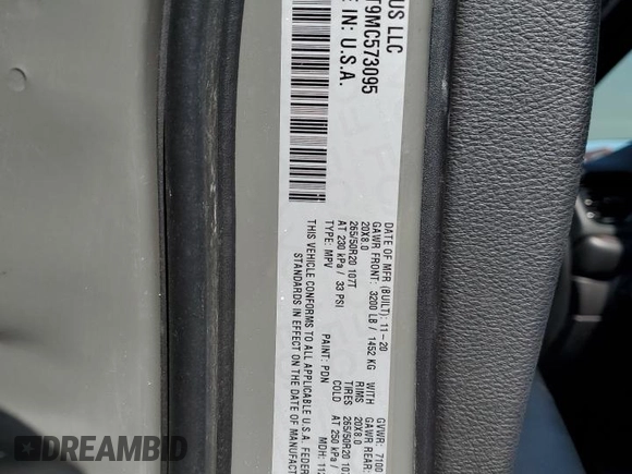 2021 Dodge Durango R/T с VIN 1C4SDHCT9MC573095, выставлен на аукционе Copart как лот 62778335 с пробегом 63 492 миль миль и Списание • Salvage title. История ставок и продаж доступна на DreamBid. Изображение 13.