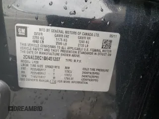 2011 Chevrolet Equinox 1LT with VIN 2CNALDEC1B6451207, listed as a Copart auction lot 54692865 with 137,436 mi miles and Salvage Title. Bid and sale history available at DreamBid. Image 13.