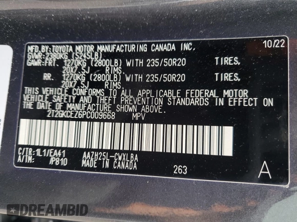 2023 Lexus NX with VIN 2T2GKCEZ6PC009668, listed as a Copart auction lot 44822605 with 7,046 mi miles and Salvage Title. Bid and sale history available at carsss.com. Image 14.