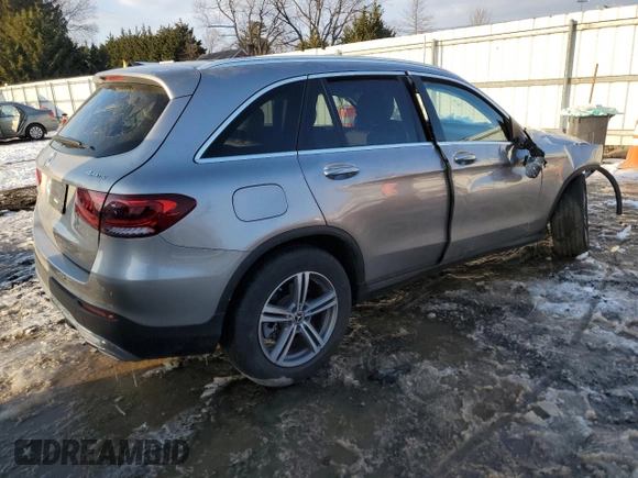 2020 Mercedes-Benz GLC with VIN W1N0G8EB4LF849854, listed as a Copart auction lot 88277315 with 7,224 mi miles and Salvage Title. Bid and sale history available at carsss.com. Image 3.